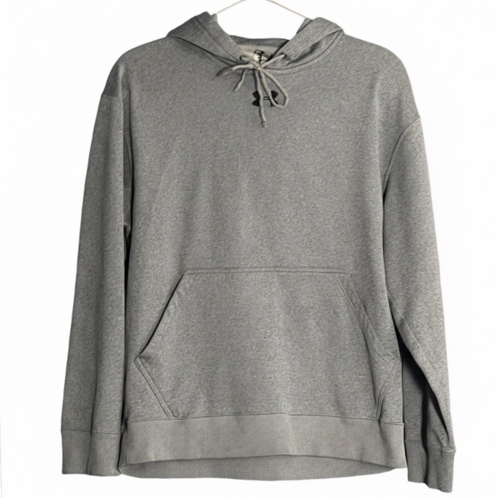Under Armour Hoodie Mens Small Gray Pullover Performance Fleece Logo Singapore